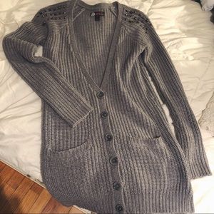 long studded cardigan